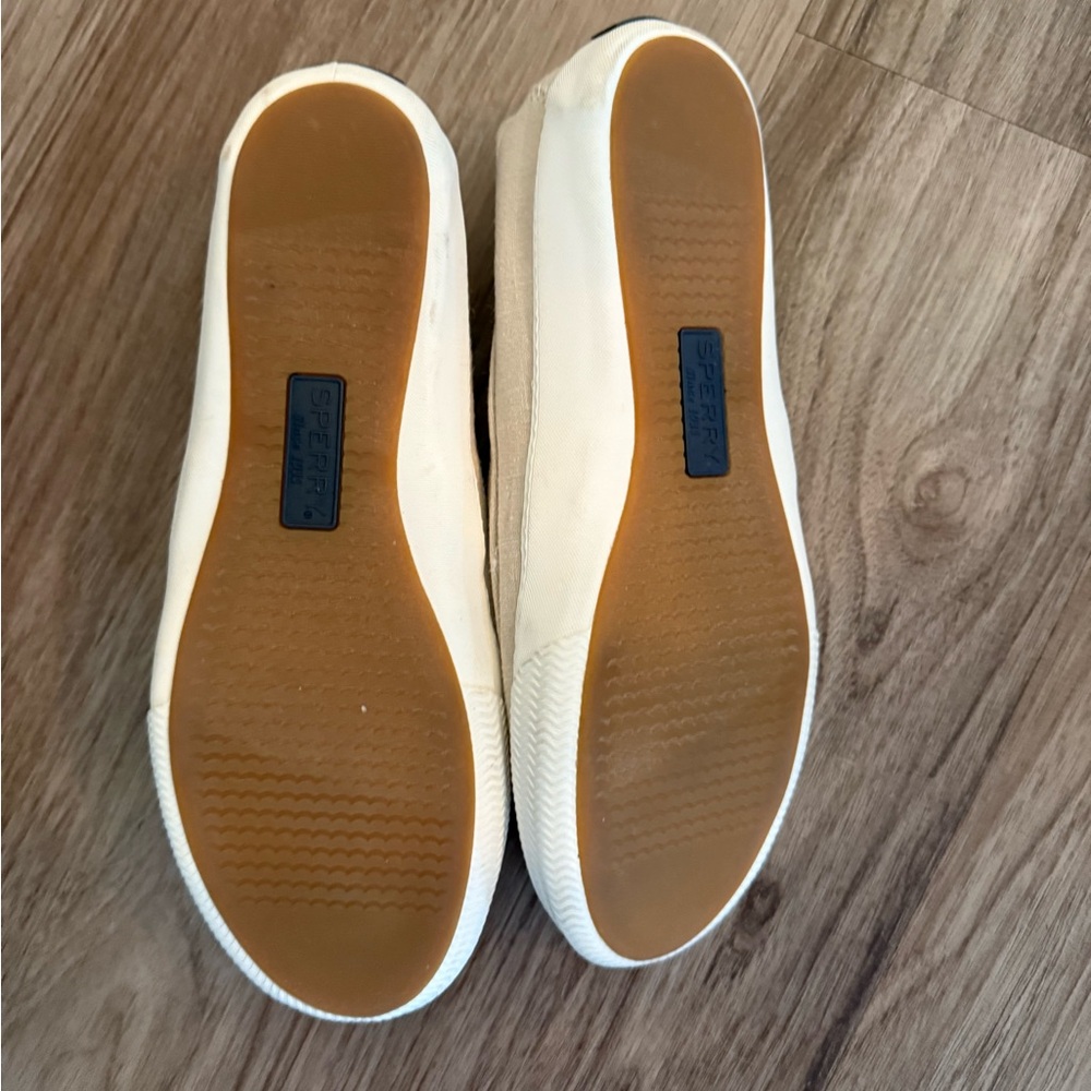 Sperry Tan Canvas Boat Shoes - Picture 5 of 5
